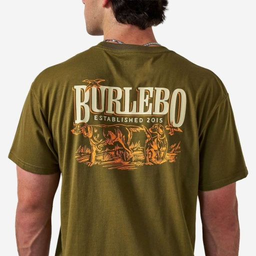 BURLEBO SHORT SLEEVE TEE - HUNTING DOGS - HUNTER GREEN