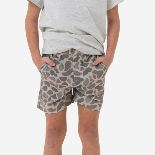 BURLEBO YOUTH EVERYDAY SHORT - CLASSIC DEER CAMO GREY POCKET