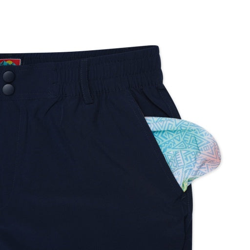 BURLEBO EVERYDAY SHORT - DEEP WATER NAVY MAYAN POCKET