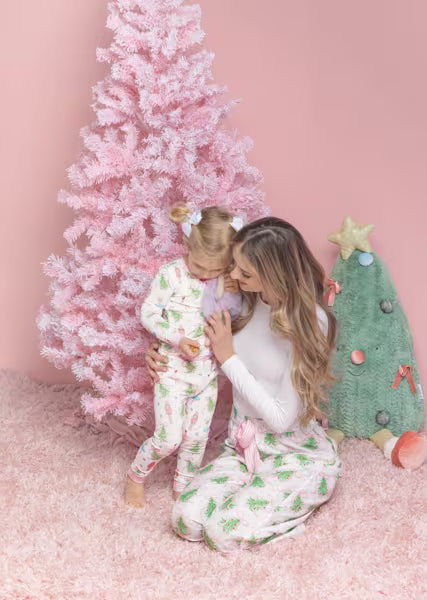 MudPie-CHRISTMAS TREE BOW PAJAMA SET-9months-5T