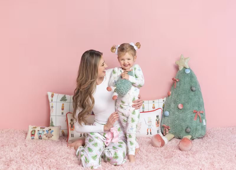 MudPie-CHRISTMAS TREE BOW PAJAMA SET-9months-5T