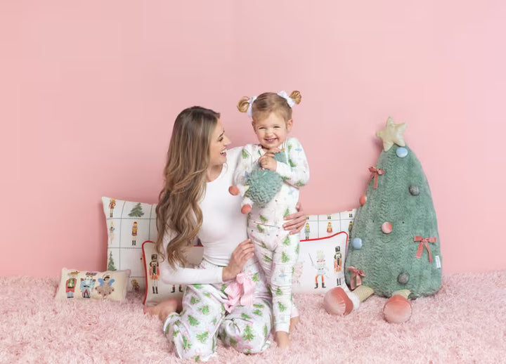 MudPie-CHRISTMAS TREE BOW PAJAMA SET-9months-5T
