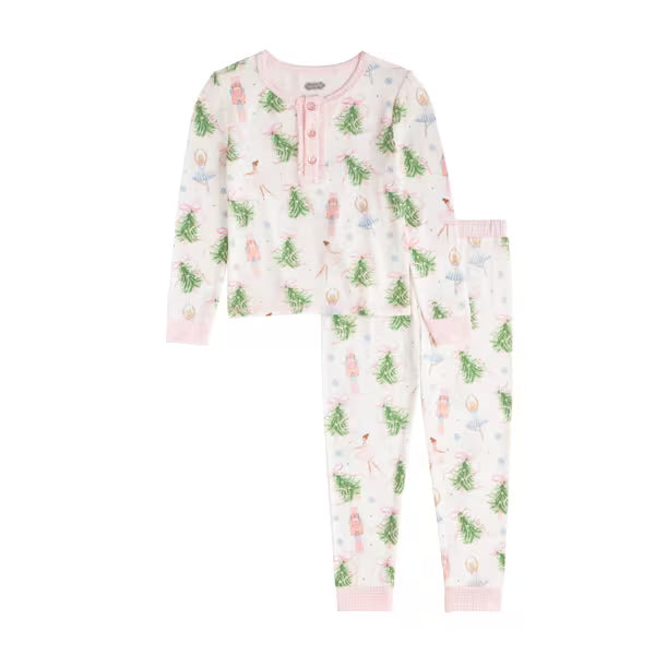 MudPie-CHRISTMAS TREE BOW PAJAMA SET-9months-5T