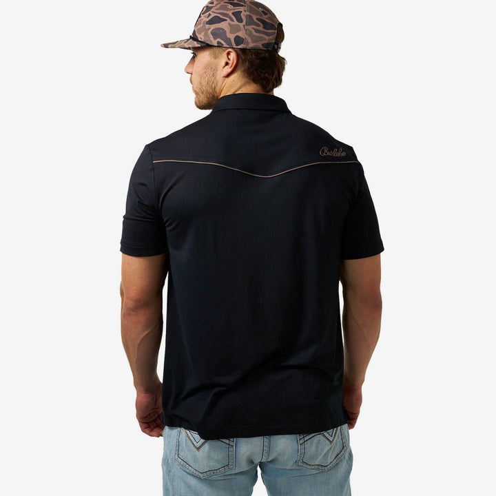 Burlebo-Pearl Snap Performance Polo - Mallards - Black