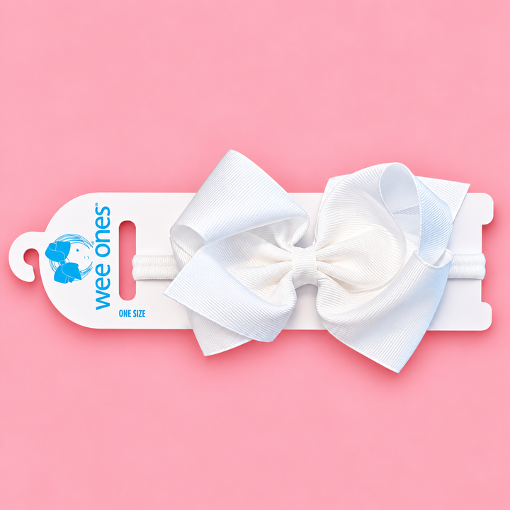 Wee Ones-Mini King Grosgrain Hair Bow on Baby Band